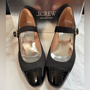 NIB J.Crew Millie Mary Janes satin with patent captoe